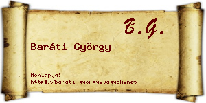 Baráti György névjegykártya