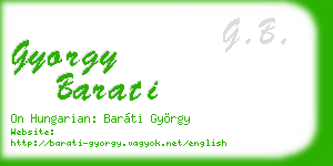 gyorgy barati business card