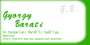 gyorgy barati business card